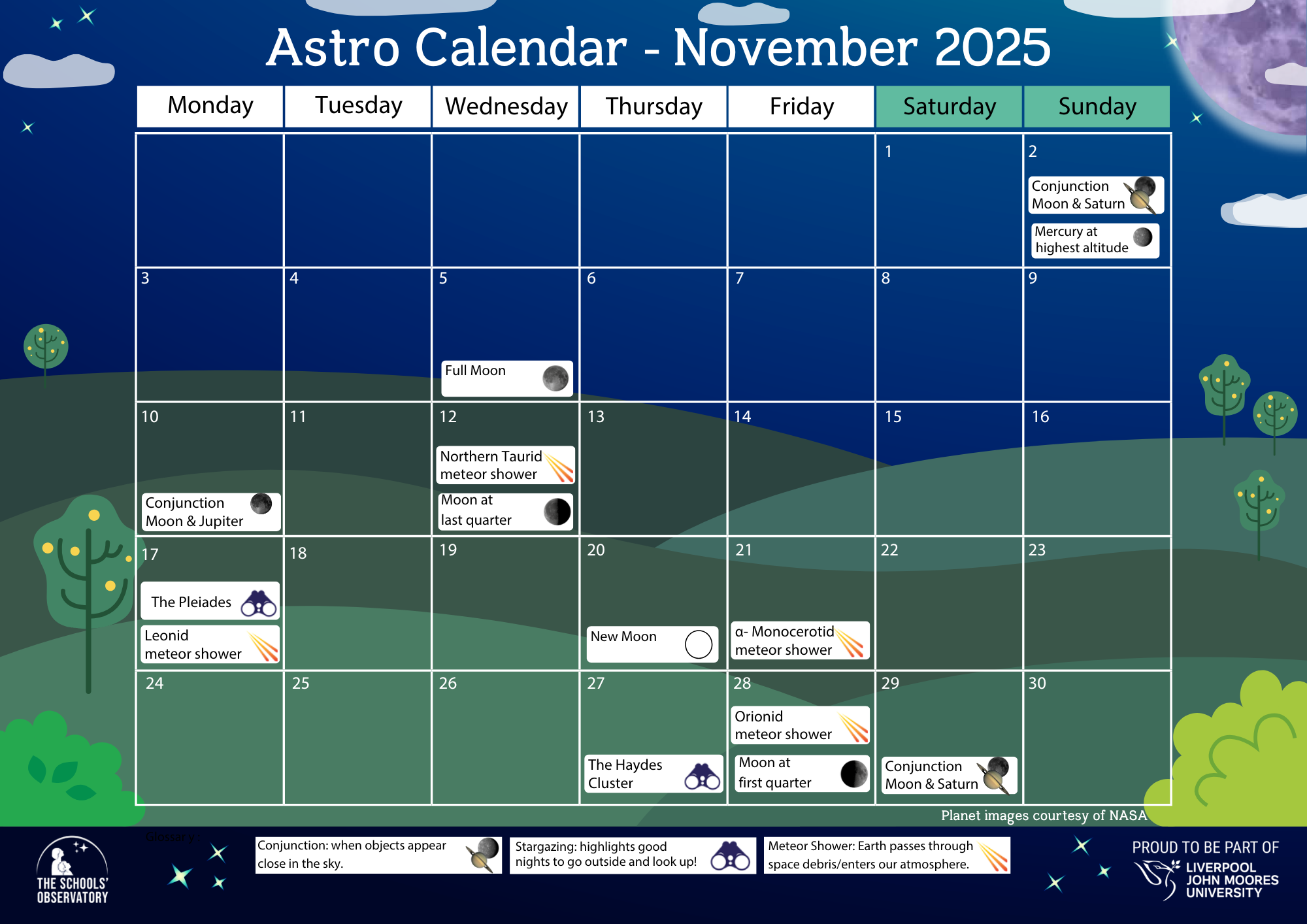 Image of November's Astro Calendar